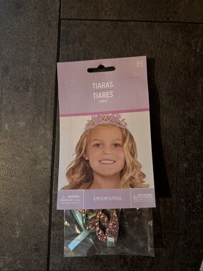 Kids Pink Sparkle Tiaras - 2 Packs of 8
